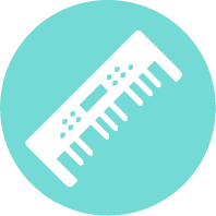 Light blue digital piano icon