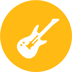 Orange guitar icon