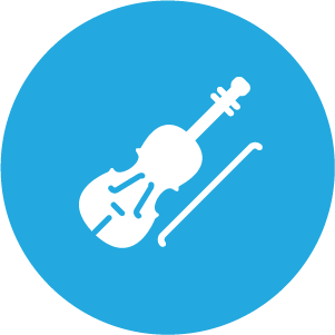 Blue violin icon