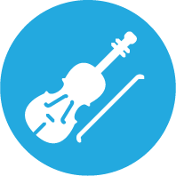 Blue violin icon