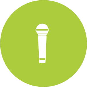 Green microphone icon